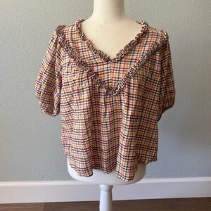 Old navy plaid blouse